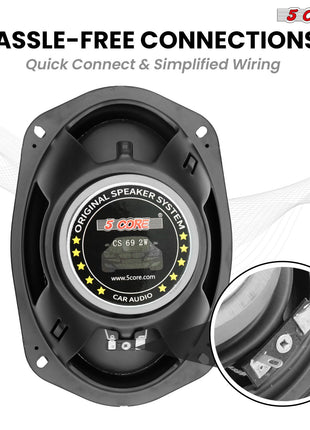 5Core 6x9 Car Speaker 800W 4Ohm 2 Way Coaxial Speaker w Super Tweeter Universal Fit for Vehicle - Riparo82