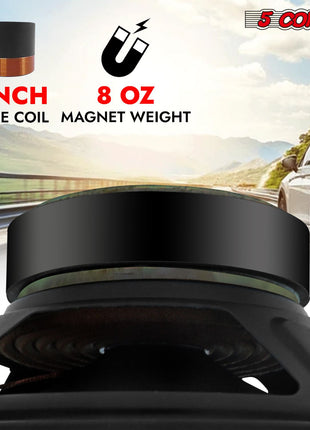 5Core 6.5 Inch Subwoofer speaker 300Watt Car Subwoofer 4Ohm Replacement Sub Woofer - Riparo82