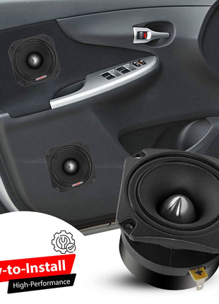 5 Core Tweeters Speakers Car Audio Pair 600W Combined Peak 4 Ohm 3.5 Inch Aluminum Super Bullet Tuiters Para Sonido Para Carro - TW BLT 150 BLK PAIR - Riparo82