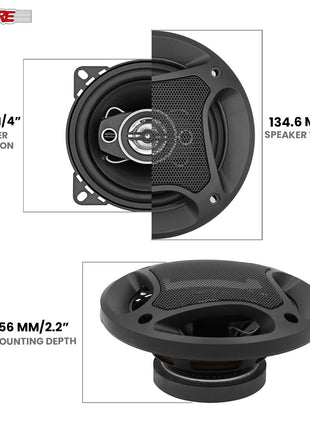 5 Core 2 Way 4" Car Speaker 250W Coaxial Component Speaker Universal Quick Easy Fit for Cars - Riparo82