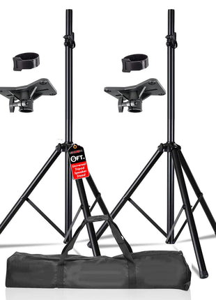 5 Core Speaker Stand Tripod Pair Floor Heavy Duty Adjustable Up to 72 Inch DJ Studio Monitor Stands Pole Mount - SS HD 2PK BLK BAG - Riparo82
