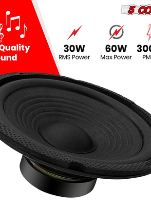 5Core 6.5 Inch Subwoofer speaker 300Watt Car Subwoofer 4Ohm Replacement Sub Woofer - Riparo82