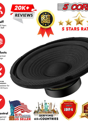 5Core 6.5 Inch Subwoofer speaker 300Watt Car Subwoofer 4Ohm Replacement Sub Woofer - Riparo82