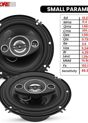 5 Core 2 Way 6" Car Speaker 500W Coaxial Component Speaker Universal Quick Easy Fit for Cars - Riparo82