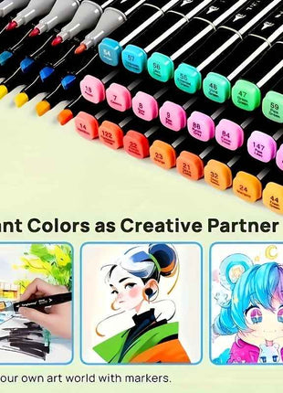 262pz Pennarelli Artistici, Penne da Disegno a Doppia Testa per Artisti Adulti che Schizzano, Disegni Veloci, Colorazione, Evidenziazione, Illustrazioni, Design di Anime, Schizzi d'Arte