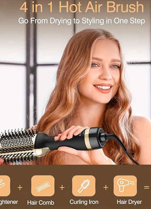 The Best Products Merge The Functions Of A Hair Dryer And A Brush, A 4-in-1 Dryer And Styler With Negative Ions For Anti-curl, And A Hot Air Brush With Straightening And Curling Functions, A Professional Salon Hair Tool. RFS-