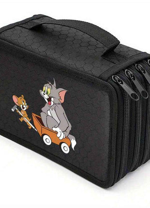 1pezzo 4-Layer Canvas Pen Bag Tom and Jerry - Portatile Art Storage per pittura, schizzi e color lead, il regalo perfetto per amici e familiari 011MGQBD0519
