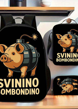 Set di 3 pezzi di Tralalero Tralala&Italian Brainrot, zaino a fumetti di grande capacità, 1*borsa per il pranzo, 1*penne, perfetto per regali di vacanza o compleanno, per la quotidiana andata al lavoro