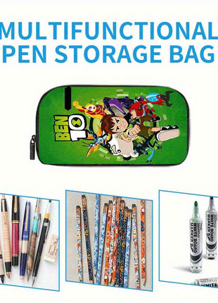 3 Pezzi Set Zaino Ben 10, 1*Borsa Pranzo, 1*Astuccio Portapenne, Grande Capacità Organizzatore da Viaggio con Chiusura a Cerniera, Ideale per Regali di Vacanza o Compleanno