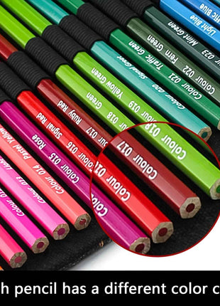 Kit di 72 Matite Colorate con Custodia in Tela Arrotolabile per Libri da Colorare, Disegno e Strumenti Artistici