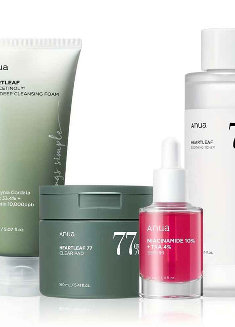 Facial Skin Care 4-piece Set, Mild Facial Cleanser + Hydrating Essence 30ml + Soothing Toner + Wet Compress 70 Pieces, Suitable For All Skin Types