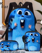 3pcs Zaino Grizzly & The Lemmings in Nylon Leggero e Capiente con Borsa Pranzo e Astuccio, Ideale per Scuola, Viaggi o Pendolarismo, Regalo Perfetto per Compleanno o Feste, Zaino da Viaggio