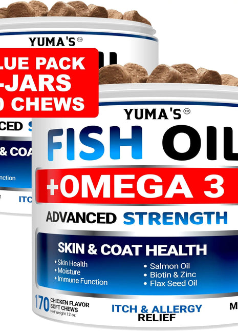 Omega 3 Olio di Pesce per Cani 2 Pack - Pelle Sana Pelo Lucido Anti Prurito - riparo82