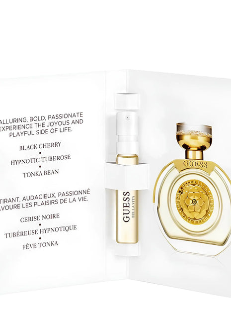 GUESS Bella Vita Eau de Parfum Trial Perfume Spray For Women Fruity Floral Scent With Notes of Cherry & Tonka Vial Sample Size 0.05 Fl. Oz. / 1.5 mL Includes Discount on Full Size Purchase - riparo82