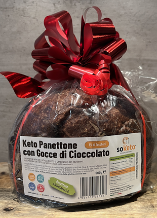 Panettone Artigianale Keto Low Carb - 500 gr con Gocce di Cioccolato (CONSEGNA DOPO 15 NOVEMBRE)