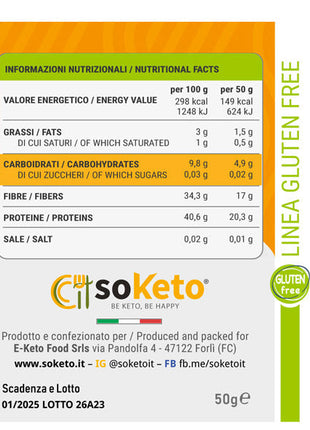 Penne KETO SENZA GLUTINE 0 % zuccheri - 50gr