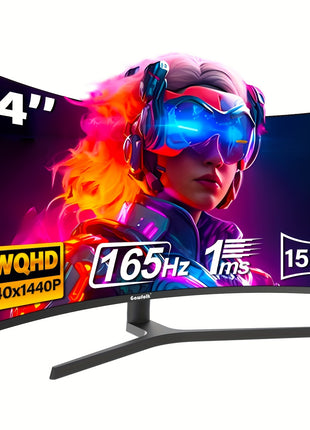 Monitor da Gioco UltraWide Curve di 34 pollici Gawfolk 1500R  165Hz WQHD 3440x1440 FreeSync Supporto Regolabile  Ideale per Giochi su PC