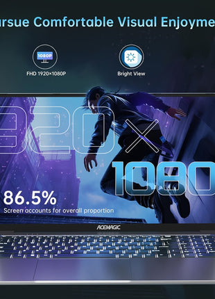 ACEMAGIC Laptop Gaming 161 FHD con AMD Ryzen 7 5700U 16GB RAM SSD da 512GB WiFi 6 Tastiera Retroilluminata Display IPS ad Alta Frequenza di Aggiornamento e Sistema Dual Cooling