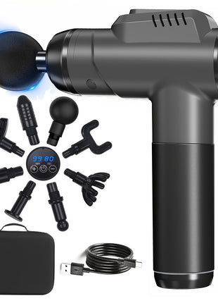 8Head Electric Muscle Stimulator con batteria al litio ricaricabile  Massaggiatore portatile per collo e corpo per rilassamento tensione muscolare e benessere pistola massaggianteDesign ergonomicoTeste regolabili massaggi muscolari