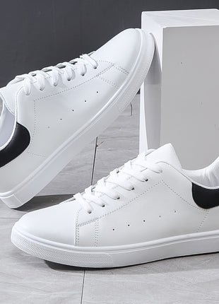 Scarpe da Ginnastica Casual Basse da Uomo  Traspiranti Leggere e Resistenti in Materiale PU con Accenti Neri Perfette per Abbigliamento Casual o Attivit Sportive