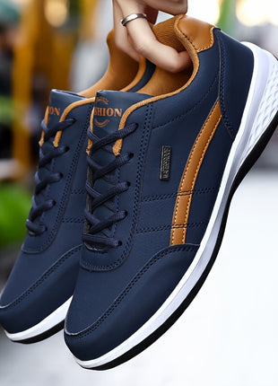 Scarpe da ginnastica basse da uomo in tinta unita con lacci  Scarpe casual da passeggio con tomaia e interno in pelle sintetica suola in EVA soletta in tessuto confortevole per fitness allaperto palestra  Calzature sportive antiscivolo