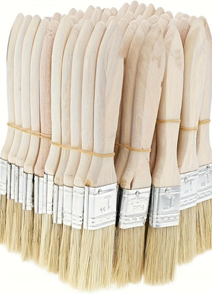 10 Pennelli per Pittura con Setole di Maiale Setole Piatti in Legno Naturale per Arte Fai da Te Intonacatura Tinture e Applicazione Colla Manici in Legno Ideali per Interni ed Esterni Rifiniture e Riparazioni Domestiche