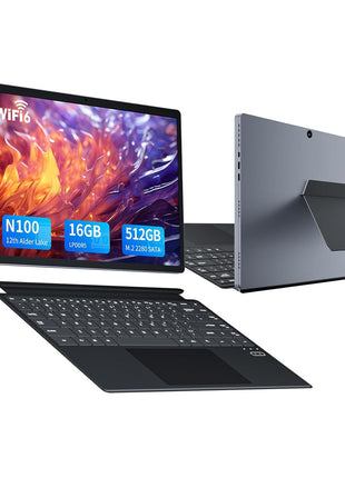 14 Pollici Touch Screen 2 in 1 Laptop Tablet PC Intel 12 Generazione Alder Lake N100 Notebook 16GB LPDDR5 512GB M2 SSD WiFi6 Tastiera Retroilluminata per Studenti Ufficio Business