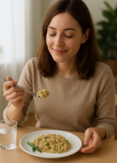 Risotto Senza Glutine alla Crema di Asparagi con solo 1% di zucchero – Pronto in 1 Minuto!