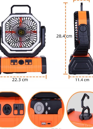 Outdoor Household Power Bank LED Light Camping Fan - riparo82