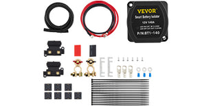 VEVOR Split Charge Relay Kit Voltage Sense Relay Professional 12V 140AMP W/ 2/4/5/6 mtr Battery Cable for ATVs UTVs RVs Camping - Riparo82