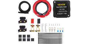 VEVOR Split Charge Relay Kit Voltage Sense Relay Professional 12V 140AMP W/ 2/4/5/6 mtr Battery Cable for ATVs UTVs RVs Camping - Riparo82