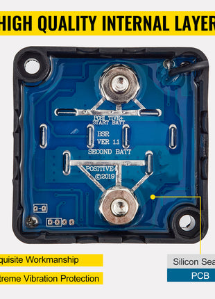 VEVOR Split Charge Relay Kit Voltage Sense Relay Professional 12V 140AMP W/ 2/4/5/6 mtr Battery Cable for ATVs UTVs RVs Camping - Riparo82