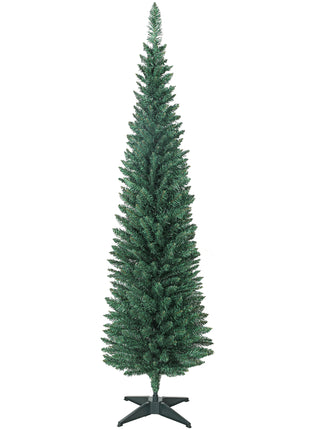 Albero di Natale stretto con rami Supporto in metallo facile da montare per interni verdi