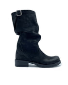 Stivale BIKER in Nabuk Nero sfumato