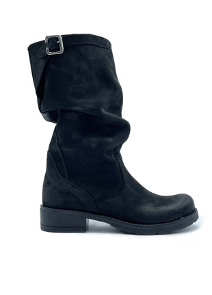 Stivale BIKER in Nabuk Nero sfumato