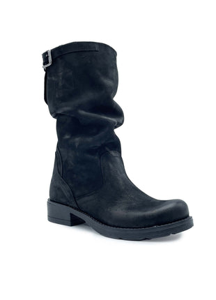 Stivale BIKER in Nabuk Nero sfumato