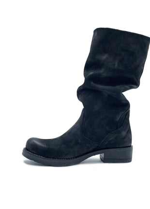 Stivale BIKER in Nabuk Nero sfumato